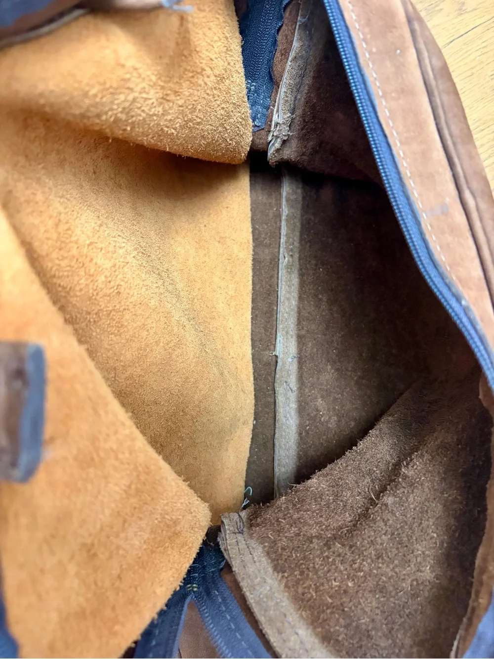 R.B. Vintage Genuine Leather Brown Suede Duffel Bag Weekender Travel Bag